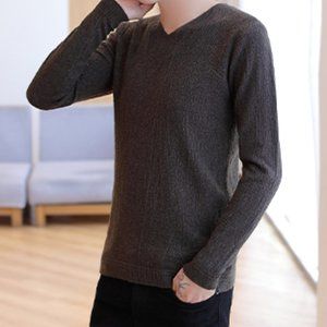 Men's V-neck knitted bottoming shirt